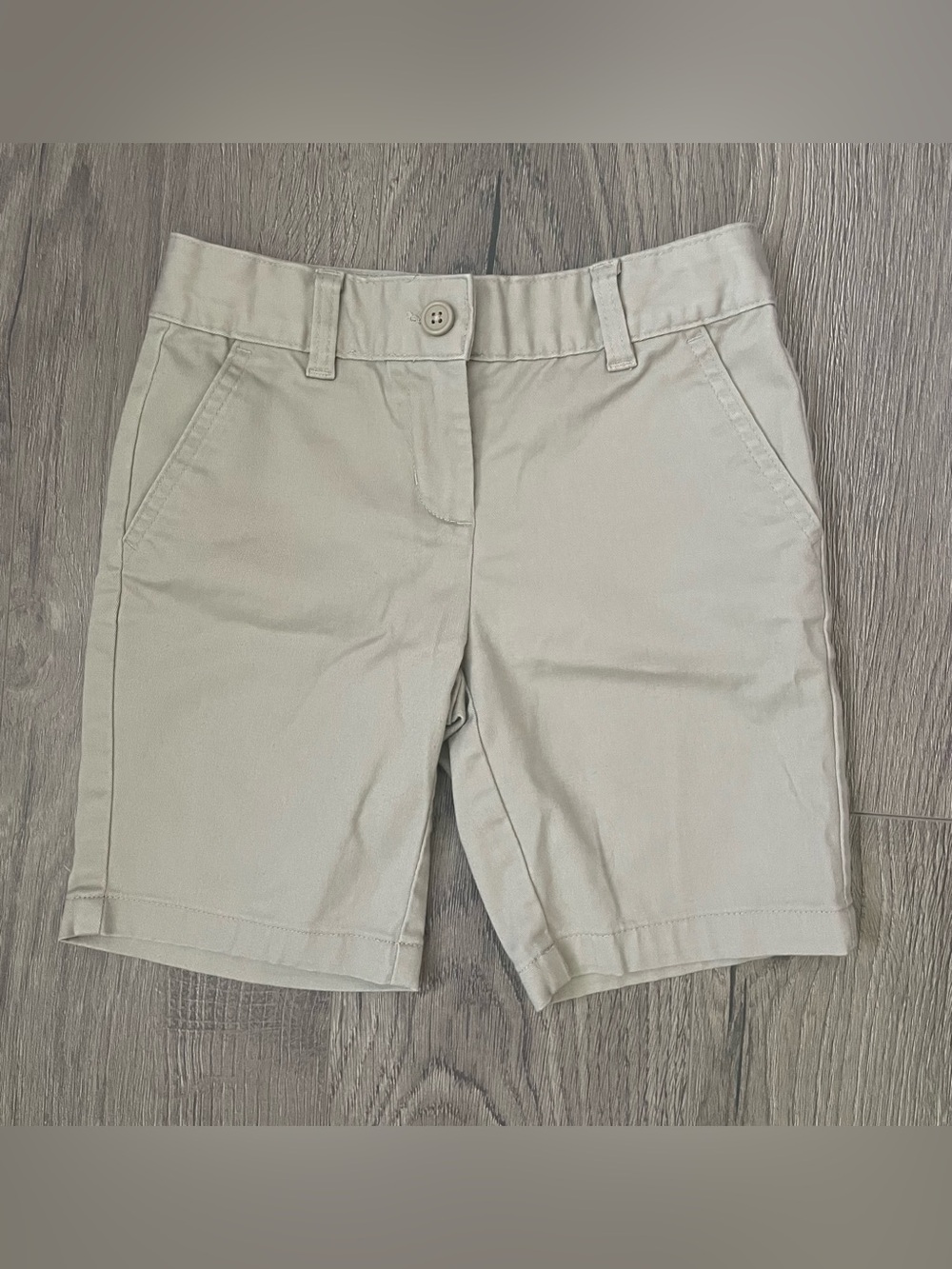 Wonder Nation Girls Chino Shorts 7 School Uniform Beige Pockets Schoolwear
